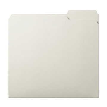 Empty cream manila file folder on transparent background