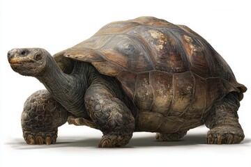 Obraz premium Giant old turtle resting with soft shadows in a calm natural setting during daylight hours