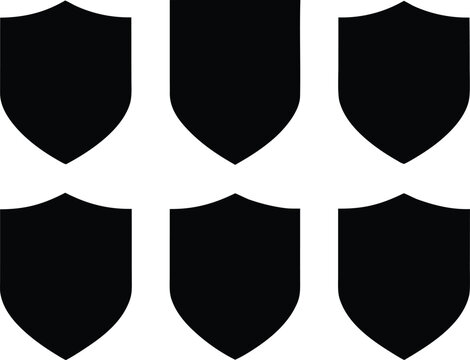 shield blank icon vector set, Shield icons set. Shield shape icons. Symbol shape. Different shields collection.