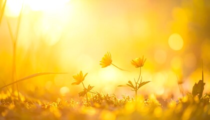 Golden hour blooms - A serene meadow bathed in sunlight.