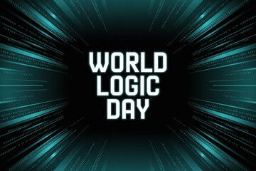 World Logic Day with futuristic binary code background