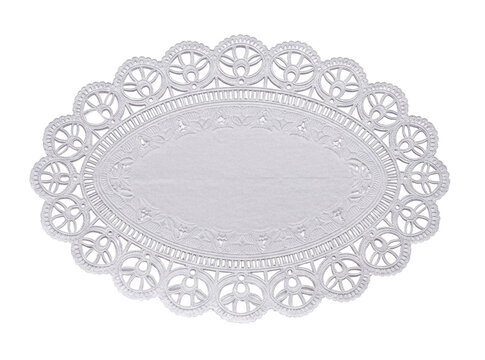 Oval lace doily transparent background cutout png