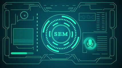 Futuristic SEM interface HUD animation, artificial intelligence digital dashboard, advanced AI technology user interface, - Powered by Adobe
