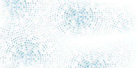 Vector abstract blue background frame of geometric shapes. Circular ornament. Pattern of dots, particles,  honeycombs old