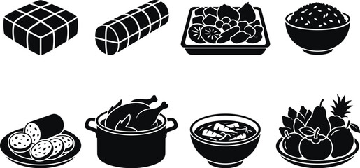 Vietnamese Tet Food Vector Set for Lunar New Year Celebration