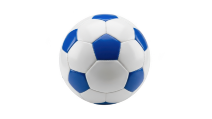 Blue and White Soccer Ball isolated on transparent background football sport