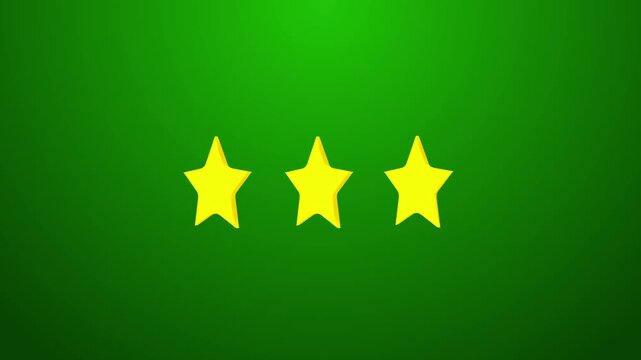 3 star review or rating animation icon in motion graphic 