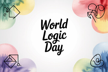 Vibrant World Logic Day celebration with colorful abstract shapes