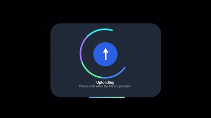 Digital Upload Progress Indicator with Upward Arrow Animation. - Powered by Adobe