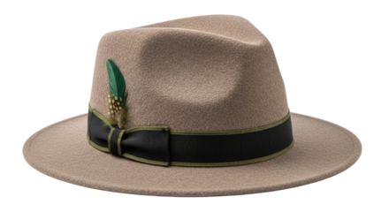 Fedora hat with feather cutout png