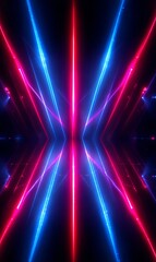Abstract Neon Laser Background with Reflections.