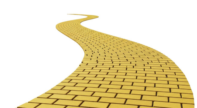 3d yellow brick road transparent background cutout png