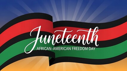 Juneteenth africanamerican freedom day celebration banner with panafrican flag colors