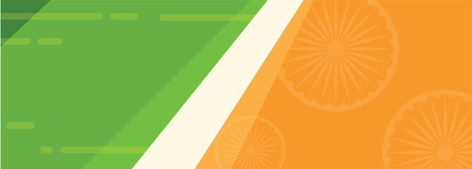 Abstract Indian Tricolor Background with Ashoka Chakra and Diagonal Stripes