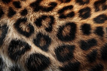 Realistic depiction of leopard skin showing intricate pattern and texture in natural colors while highlighting the beauty of wildlife