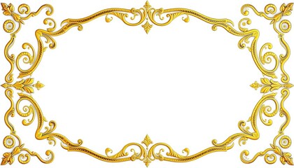 Elegant gold corner border design element, ornate frame detail, gold, gold corner