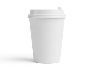 White disposable coffee cup isolated on white background