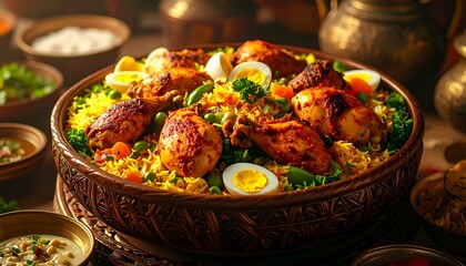 Delicious Chicken Biryani Served in a Traditional Bowl.