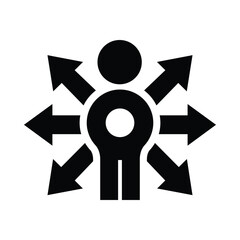 Person standing at a crossroads icon