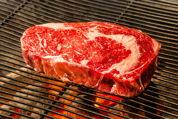 ワイルドに焼くステーキ　Grill a steak over an outdoor