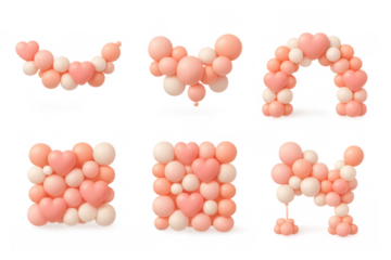 Romantic balloon display for celebrations and event decor