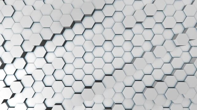 Clean White 3D Hexagon Honeycomb Background Loop (Alternatif: Abstract Geometric Hexagonal Grid Technology Pattern)