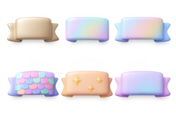 Vibrant collection of colorful banner icons for creative design projects