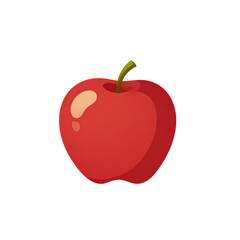 Obraz premium Bright red apple with a green stem