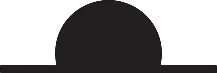 Sun and horizon silhouette minimal shape