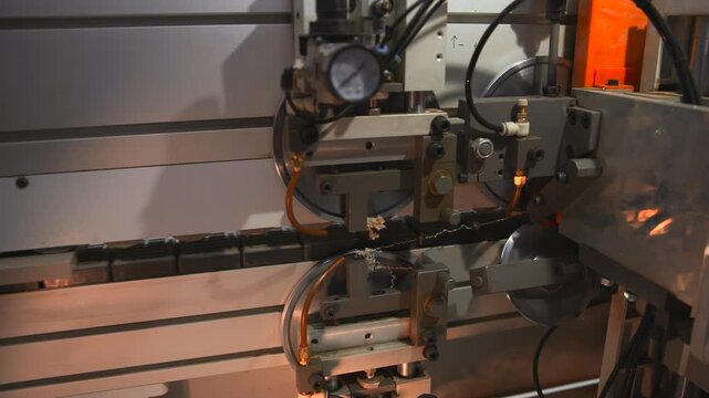 Machine Head Advances Along Axes While Cutter Engages Material Under Optimal Lighting Conditions. Media
