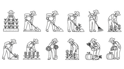 Architectural CAD Farmer &ndash; Gardening Vector for Outdoor and Landscape Design