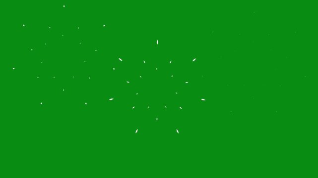 fireworks explosion animation, glowing line burst, shiny, dynamic pop up motion graphics, circular blast elements for on green screen background, single line blast Explosive Burst 4k video