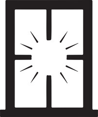 Window silhouette with light concept