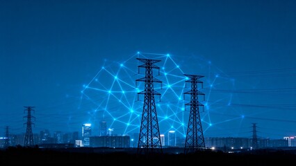 Electricity towers and network overlay
