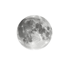 Full Moon with Detailed Craters Isolated