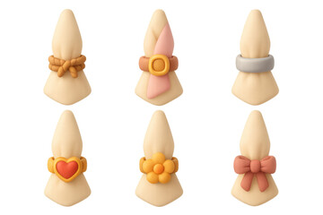 Elegant napkin ring icons collection for decoration and event design