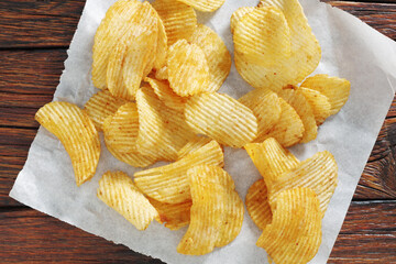 Heap of potato chips