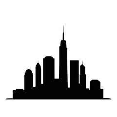 Obraz premium Minimalist city skyline silhouette isolated
