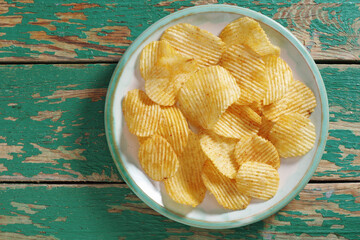 Potato chips on a plate