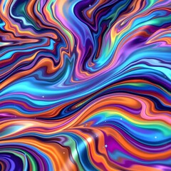 Colorful Abstract Swirl Pattern with Vibrant Fluid Motion and Dynamic Wave Forms