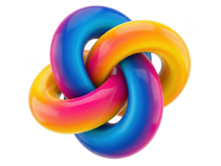 Intertwined colorful rings