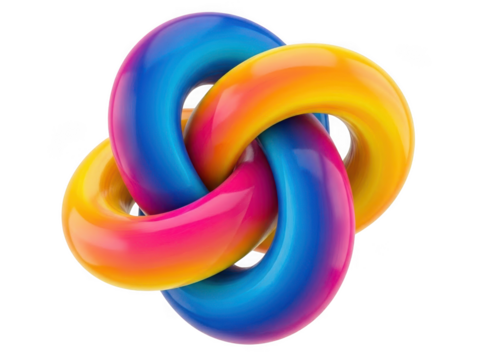 Intertwined colorful rings - Powered by Adobe