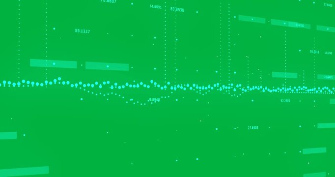 Animation of blue shape moving with green stains in a black background