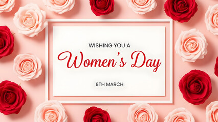 Happy women's day celebration with beautiful roses and empowering spirit