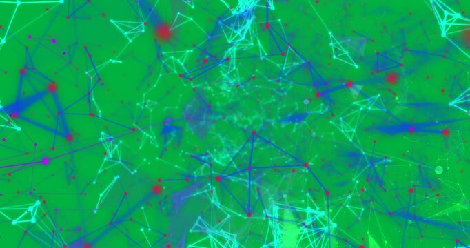 Animation of colorful shapes spinning in a colorful background