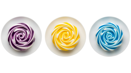 Delightful swirled cupcakes in vibrant colors