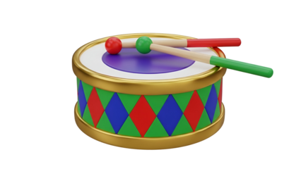 Colorful snare drum with beaters