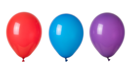 Three colorful balloons floating