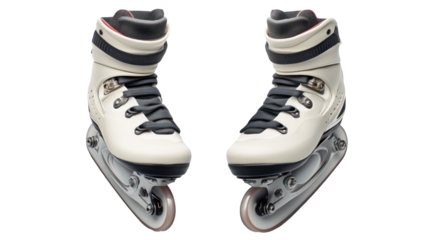 Speed skates top and side view on clean transparent background high resolution