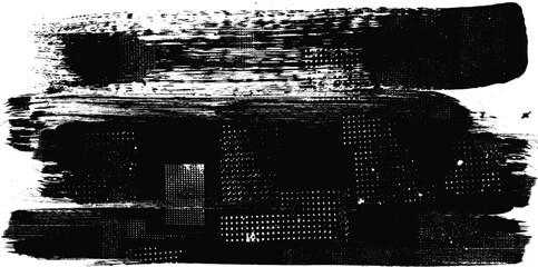 Fototapeta premium Splatter Paint Texture . Distress Grunge background . Scratch, Grain, Noise rectangle stamp . Black Spray Blot of Ink.Place illustration Over any Object to Create Grungy Effect .abstract vector. 